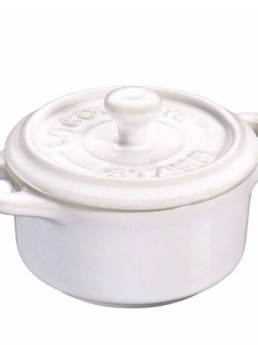 Staub Ceramic Mini Round Cocotte- White